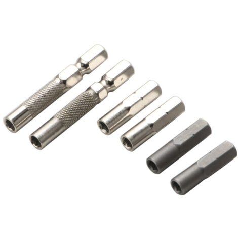 Adaptador de cabeza de conversión de 6,35 a 4 mm, manguito magnético, junta hexagonal, varilla, convertidor, taladro percutor a cabeza de vaso estándar, juego de 6 piezas