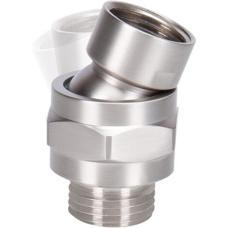 Adaptador de cabezal de ducha giratorio, conector de ducha de latón macizo, rótula, juego de extensión de brazo de ducha universal ajustable (cepillado)