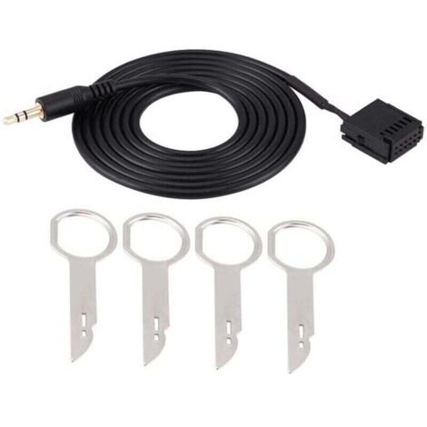 Adaptador de cable auxiliar de audio para coche Ford 6000CD Mondeo Fiesta con herramientas de extracción de CD y llaves