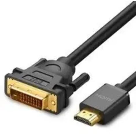 Adaptador de cable Ugreen DVI 24+1 pines (macho) - HDMI (macho) FHD 60 Hz 1,5 m negro (HD106 11150)