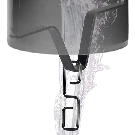 Adaptador de canalón de cadena de lluvia a prueba de óxido en forma de V, gancho adaptador de canalón de cadena de lluvia adecuado para salida de bajada, cadena duradera negra,CHINA