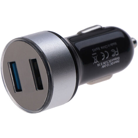 Adaptador de cargador USB Dual para coche, pantalla Digital LED de voltaje/corriente de 3.1A, cargador de Metal para vehículo, electrónica, 1 ud., nuevo,Plata