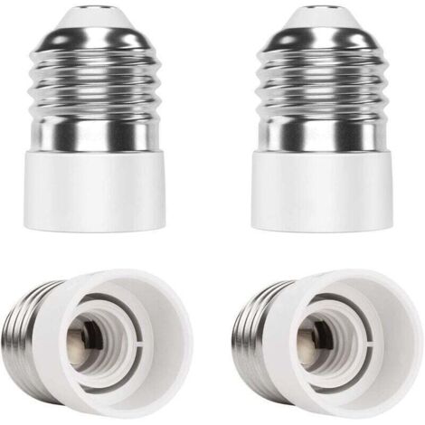 Adaptador de casquillo E27 a E14 (4 unidades) para bombillas LED, incandescentes y fluorescentes compactas