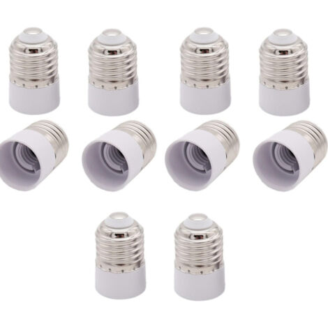 Adaptador de casquillo E27 a E14, adaptador de casquillo para lámparas LED y CFL, 10 unidades