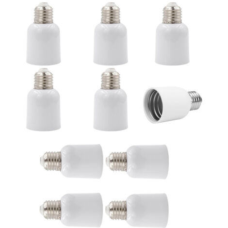Adaptador de casquillo E27 a E40: convierte bombillas E40 a casquillos E27. Paquete de 10 adaptadores para bombillas LED y CFL.