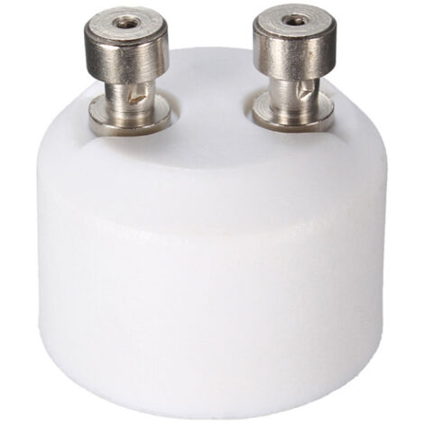 Adaptador de casquillo GU10 (hembra) a MR16 (macho) para lámparas halógenas.