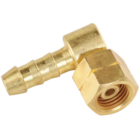 Adaptador de conector angular izquierdo de 1/4'' para conectar una manguera de gas de 8x15 mm.