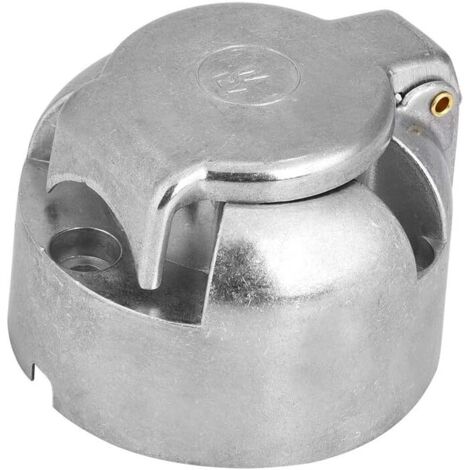 Adaptador de conector de remolque de 12 V y 7 pines, estándar europeo ideal, transmisión de luz, aluminio, latón, plata, 7 pines, caravana, autocaravana, barco, camión