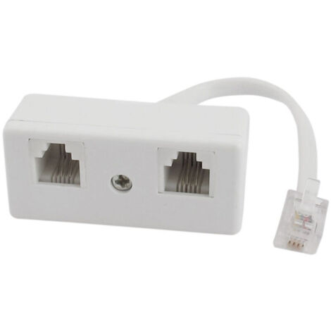 Adaptador de conector divisor de línea telefónica doble RJ11 macho 6P4C
