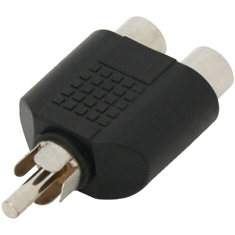 ADAPTADOR DE CONECTOR RCA A 2 TOMAS RCA