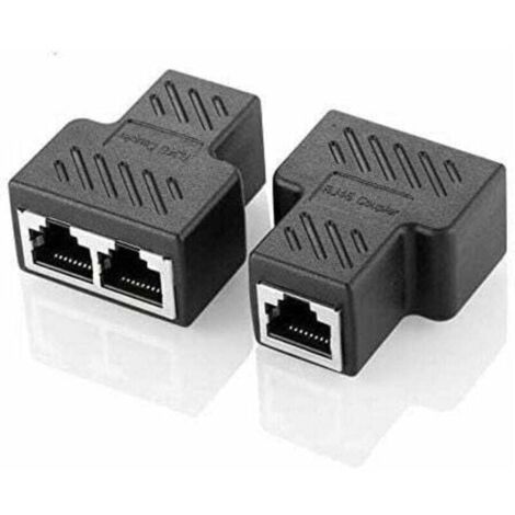 Adaptador de conectores divisores RJ45 de 1 a 2, acoplador divisor Ethernet, conector doble, interfaz HUB, contacto, enchufe modular, conexión a red LAN, Internet, cables Cat5, Cat5e, Cat6 y Cat7, paq