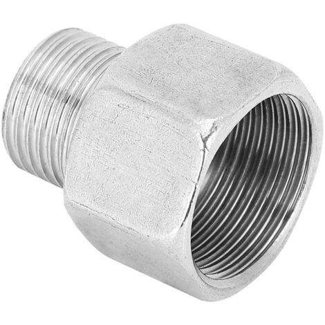 Adaptador de conexión hexagonal de acero inoxidable, rosca macho G1/2/rosca hembra G3/4, reductor, 2 piezas, para instalaciones sanitarias y de gas.