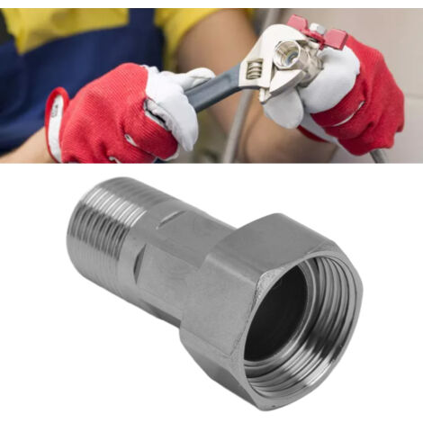 Adaptador de conexión roscada para grifos de gas y agua, rosca macho/hembra, G1/2-G3/4, acero inoxidable, 51-113 g