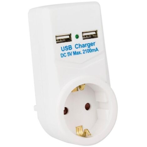 Adaptador de Corriente 2xUSB Blanco