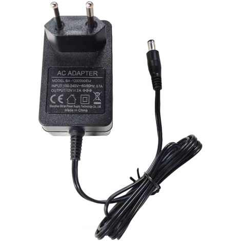 Adaptador de corriente de 12 V y 2 A, fuente de alimentación CA/CC regulada para dispositivos electrónicos domésticos: routers, altavoces, cámaras de CCTV, cargadores USB.