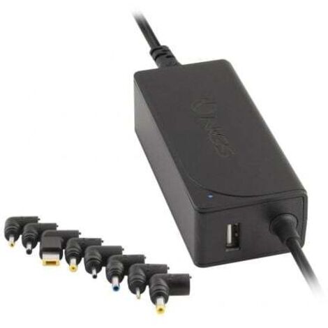 Adaptador de corriente ngs automatic 45w con 8 adaptadores y salida usb 2a