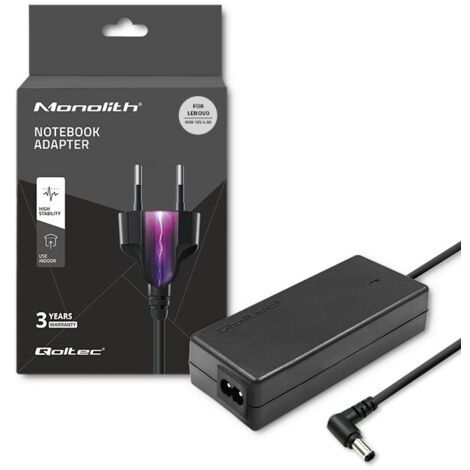 Adaptador de corriente Qoltec para portátil Lenovo de 90 W 19 V 4,9 A 5,5 x 2,5 + cable de alimentación