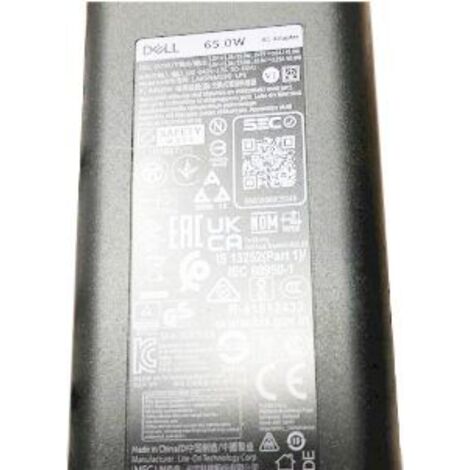 Adaptador de corriente USB-C DELL de 65 W para portátiles, V2TJ7
