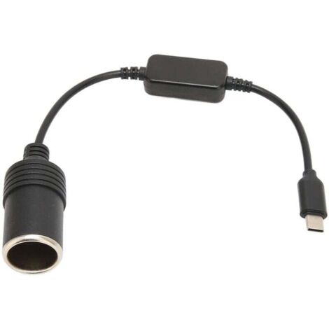 Adaptador de corriente USB C macho de 5 V a hembra de 12 V para encendedor de coche, adaptador USB a CC de 12 V para grabadora de conducción y cargador de coche lectroni
