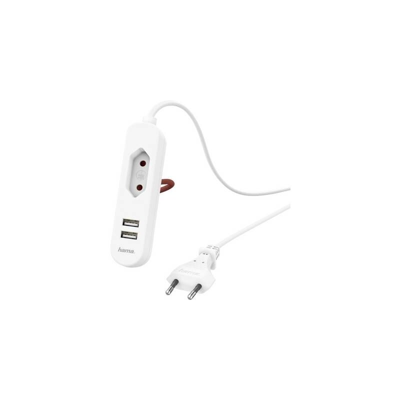 

Adaptador De Corriente Usb Con Cable Y 2,4 A, 2 Salidas 1,9 M, Color Blanco