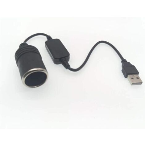 Adaptador de encendedor de cigarrillos USB de 5 V a 12 V (paquete de 2), adaptador de enchufe de encendedor de cigarrillos USB A a 12 V, convertidor hembra para cámara de coche, GPS, e-Dog, teléfono m