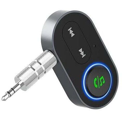Adaptador de enchufe Bluetooth para coche KZQ, receptor de audio auxiliar de 3,5 mm, conector USB para auriculares con micrófono integrado, llamadas manos libres, cancelación de ruido, altavoz para au