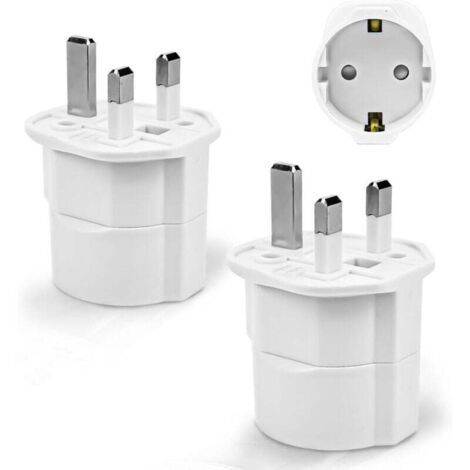 Adaptador de enchufe británico, adaptador de viaje de Francia a Gran Bretaña, adaptador de enchufe para Irlanda, Inglaterra, Escocia, Dubái, Malta, adaptador tipo G (blanco)