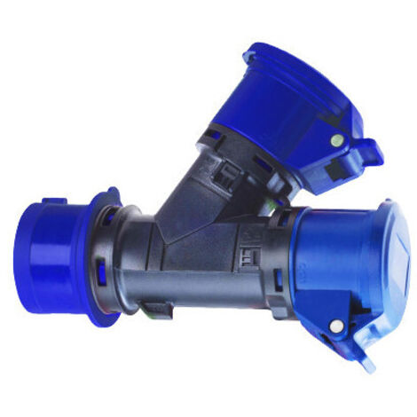 Adaptador de enchufe CE doble 16 A 250 V compatible con tomas europeas – modelo 1602