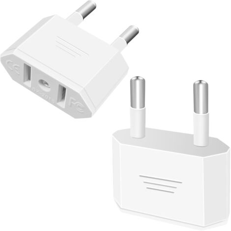 Adaptador de enchufe de 2 piezas de EE. UU. a Francia, adaptador de enchufe de Alemania para viajar de EE. UU. a la UE.