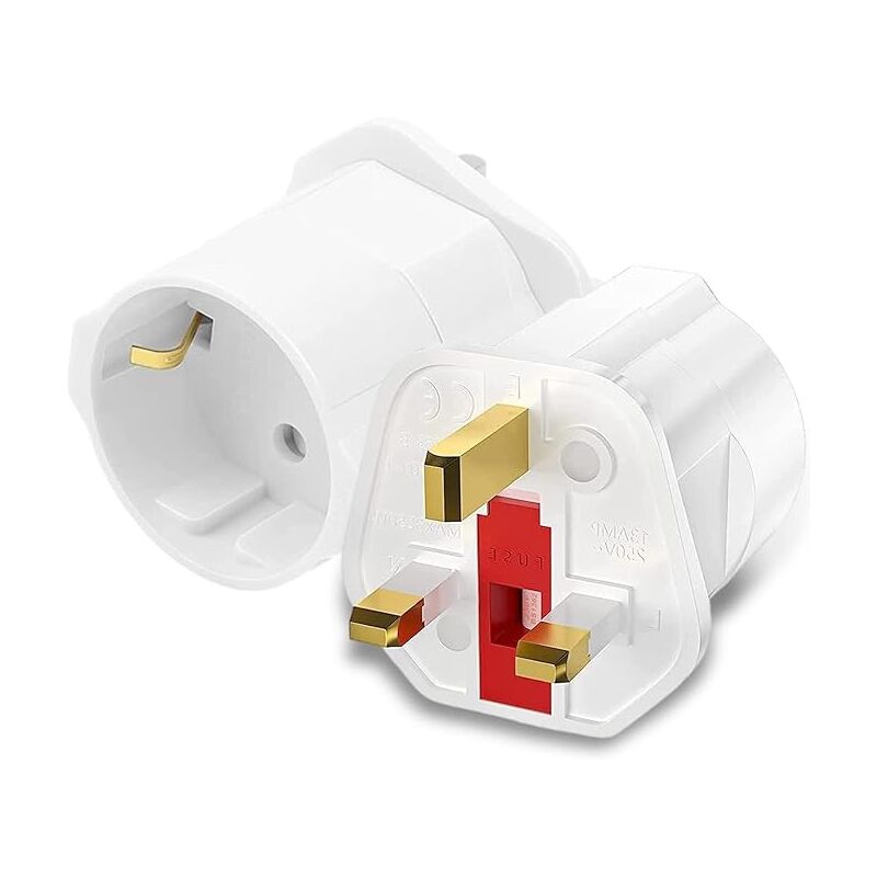 

Adaptador de Enchufe de Europeo a Enchufe UK Blanco