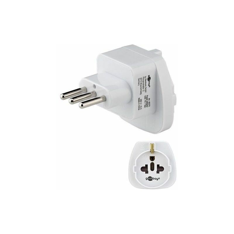 

Adaptador de Enchufe de Schuko tipo F a Enchufe Italia Blanco