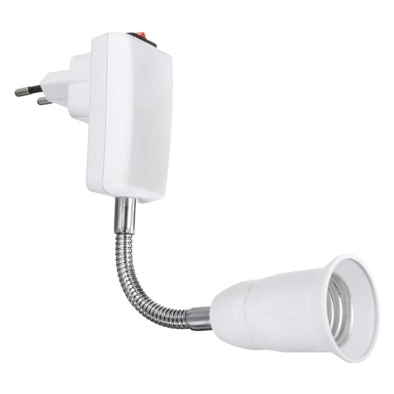 

Adaptador de Enchufe E27 Europeo con interruptor Blanco