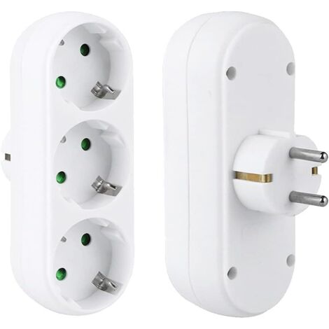 Adaptador de enchufe, enchufe de pared, tomas de corriente portátiles, oficina, hogar, viajes, blanco