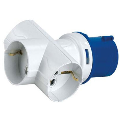 Adaptador de enchufe industrial a 3 tomas Schuko