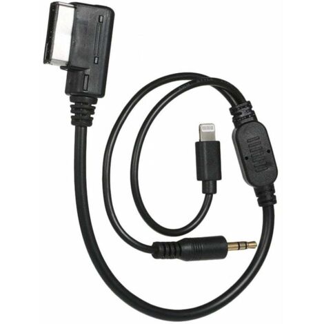 Adaptador de interfaz AUX de 3,5 mm con línea: compatible con Audi, VW, MDI, AMI, MMI, iPad, iPhone 5, 6S.