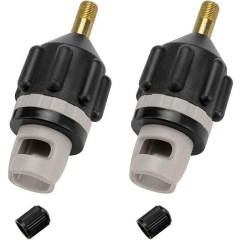 Adaptador de kayak de plástico AIPERQ de 2 piezas, adaptador de válvula de aire estándar, adaptador SUP, compresor impermeable, adaptador de bomba de kayak, boquilla de inflado para botes inflables, t