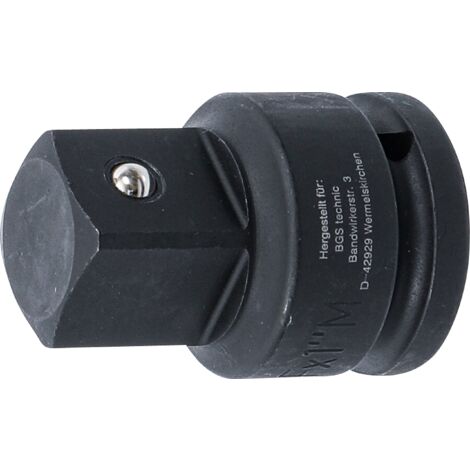 Adaptador de llave de vaso de impacto  cuadrado interior 20 mm (3/4") - cuadrado exterior 25 mm (1")