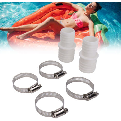 Adaptador de manguera de piscina de ABS de 32 mm con conectores y abrazaderas – Kit de repuesto multifuncional para conexiones de agua