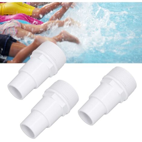 Adaptador de manguera G1-1/2 con rosca macho, adaptador para bombas y filtros de piscinas elevadas, juego de plástico de 3 piezas.