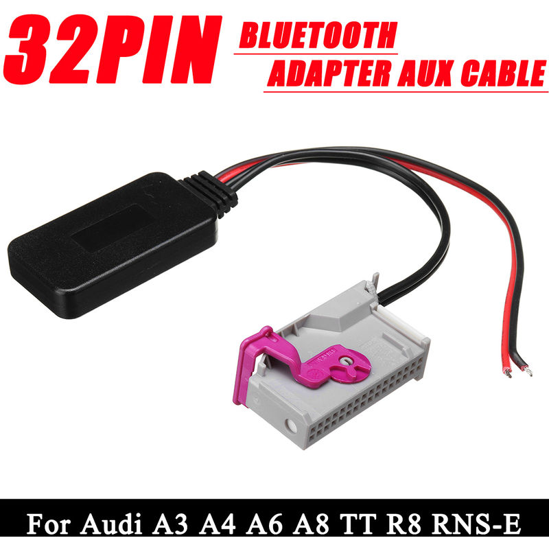 

Adaptador de módulo Bluetooth de 32 pines Cable de audio AUX para Audi A3 A4 A6 A8 TT R8 RNS-E Sasicare