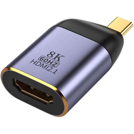 Adaptador de monitor HDMI 4K UHD 8K a 60 Hz con conector USB-C tipo C macho a HDMI 2.0 hembra.