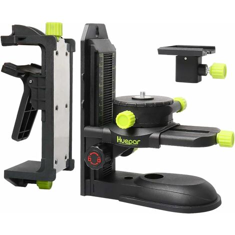 Adaptador de nivel láser, base giratoria magnética multifuncional con clip ajustable, adaptador de nivel láser de 360° con rosca macho de 1/4-20, rotación precisa de microajuste - PV10+