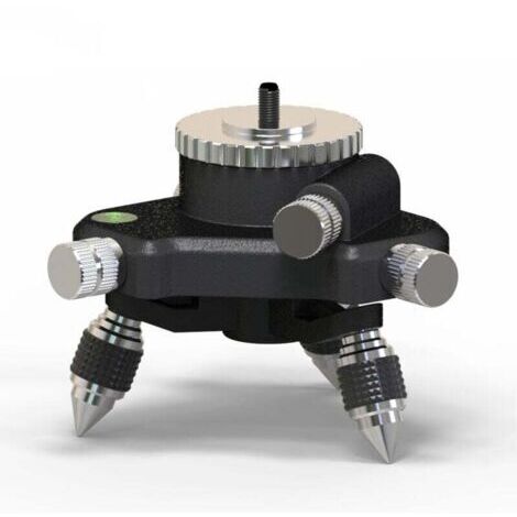 Adaptador de nivelación láser: base giratoria de 360° para conectar un trípode de nivelación láser lineal, base de trípode giratoria para adaptadores de nivelación de 6,35 mm y 5/8".
