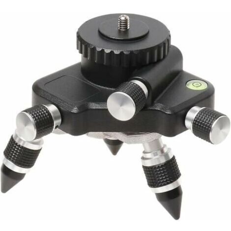 Adaptador de nivelación láser de metal, base giratoria de 360 grados para conexión de trípode de nivelación láser de línea, base de trípode giratoria para adaptador de nivelación de 1/4 de pulgada y 5