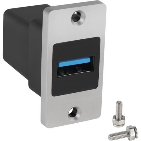 Adaptador de panel metálico rectangular USB 30 de 5 Gbps Conector de montaje en panel USB 30 hembra a hembra Módulo de datos de toma de montaje USB 30 Carga de 5 V/0,5 A