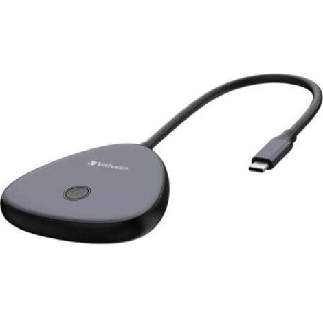 Adaptador de pantalla Inalámbrica USB Tipo-C Verbatim Share My Screen 4K WDA-02/ 1xHDMI/ 1xUSB/ 1xUSB Tipo-C/ Gris y Negro
