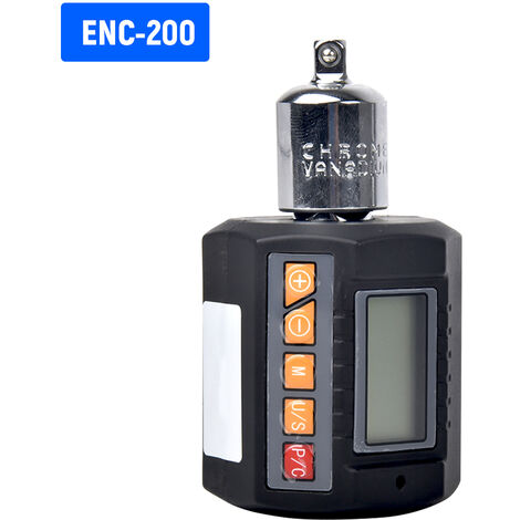 Adaptador de par Medidor digital de torque electronico con pantalla LCD Medida de par en Nm, Kg-Cm, Ft-Lb, in-lb llave de torque Rango 20-200Nm, ENC-200
