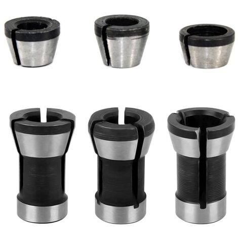 Adaptador de pinza para fresadora (6 piezas, 6,35 mm, 8 mm) para carpintería, para fresadora eléctrica
