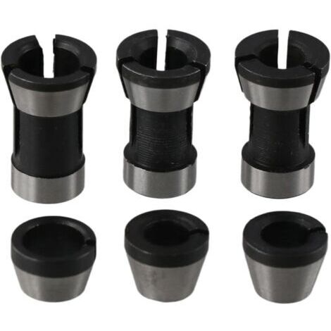 Adaptador de pinza para fresadora de 6 mm (1/4") a 8 mm, pinzas de acero, adaptadores de pinza para fresadora de corte al ras, paquete de 6
