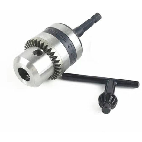 Adaptador de portabrocas para taladro eléctrico de 3/8" con vástago hexagonal de cambio rápido de 1/4": convierte un destornillador de impacto y una llave inglesa en un taladro.